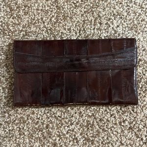 NWOT Brown Eel Skin wallet.